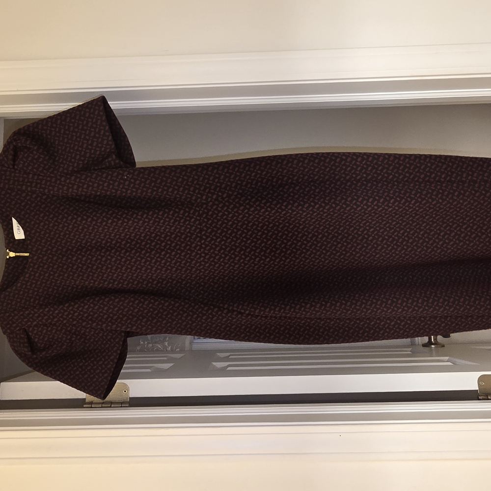 Calvin Klein Cocktail Work Business Puff Sleeve Patterned Dress
